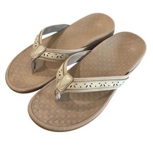 Vionic Cassandra Orthopedic Comfort Thong Sandals Beige Womens Sz 8.5 Flip Flops